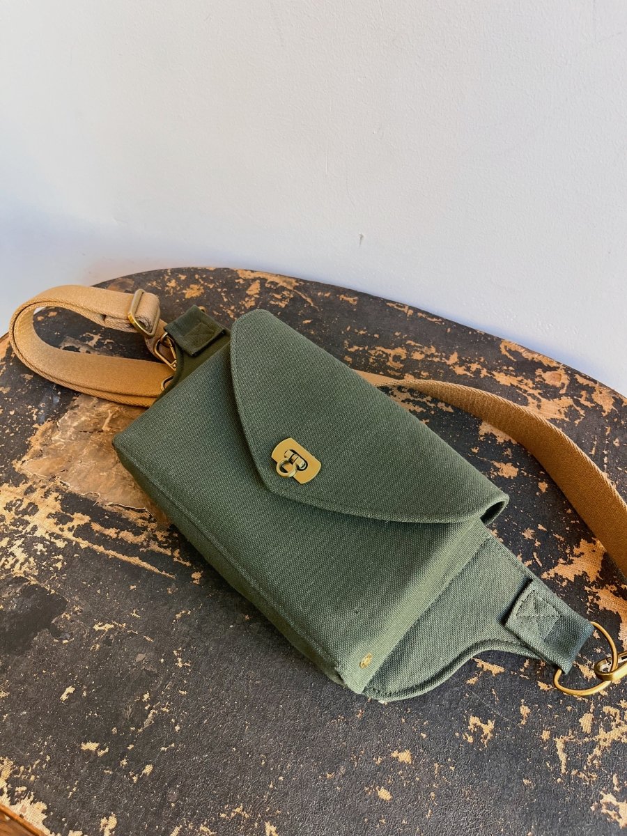 Cross - Body Bag in Army Cotton Canvas - Made X Hudson