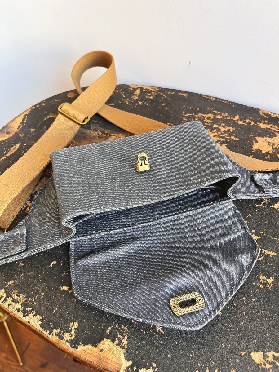 Cross - Body Bag in Grey Denim - Made X Hudson