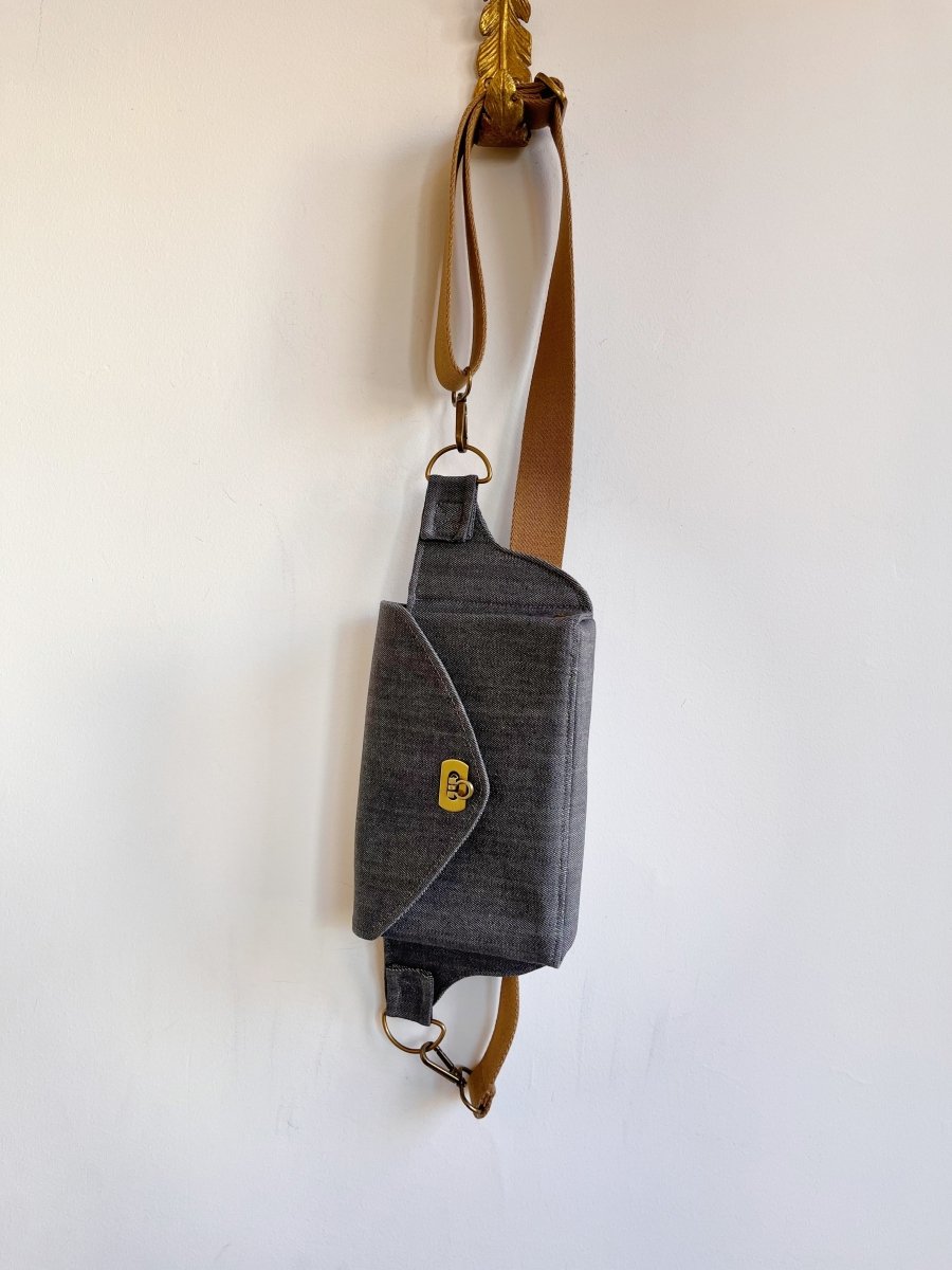 Cross - Body Bag in Grey Denim - Made X Hudson