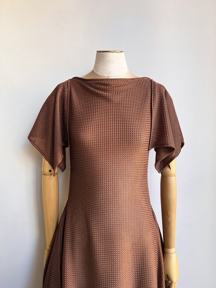 Deco Dress in Cocoa Textural Knit - Made X Hudson