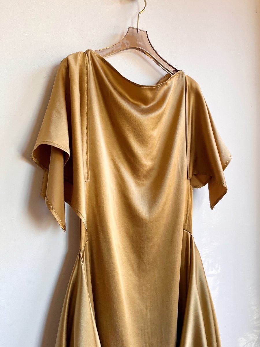 Deco Dress in Liquid Gold Charmeuse - Made X Hudson