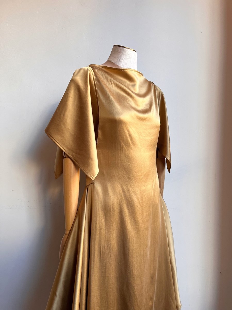 Deco Dress in Liquid Gold Charmeuse - Made X Hudson