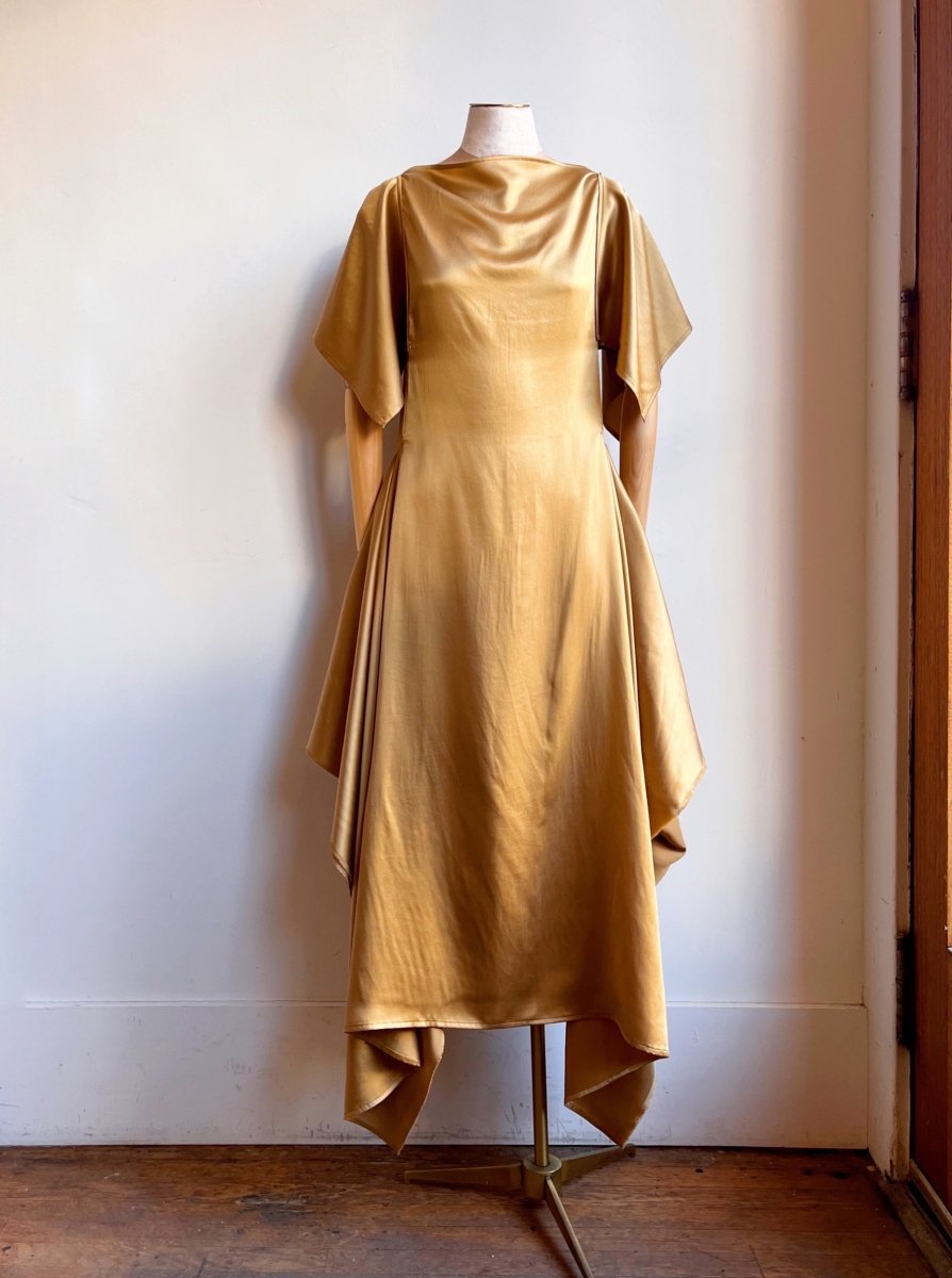 Deco Dress in Liquid Gold Charmeuse - Made X Hudson