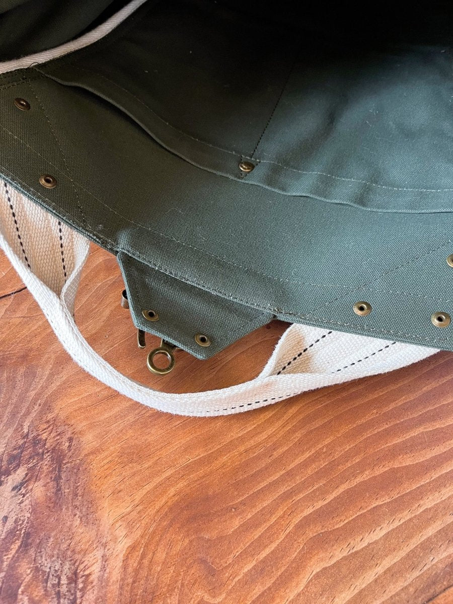 Cross - Body Duffel Bag in Army Cotton Canvas - Made X Hudson