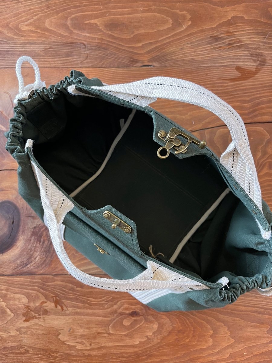 Cross - Body Duffel Bag in Army Cotton Canvas - Made X Hudson