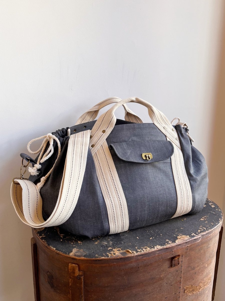 Cross - Body Duffel Bag in Grey Denim - Made X Hudson