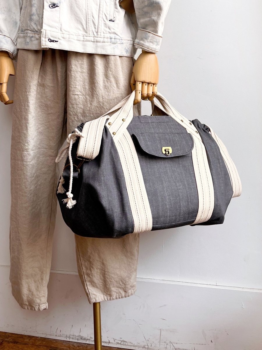 Cross - Body Duffel Bag in Grey Denim - Made X Hudson