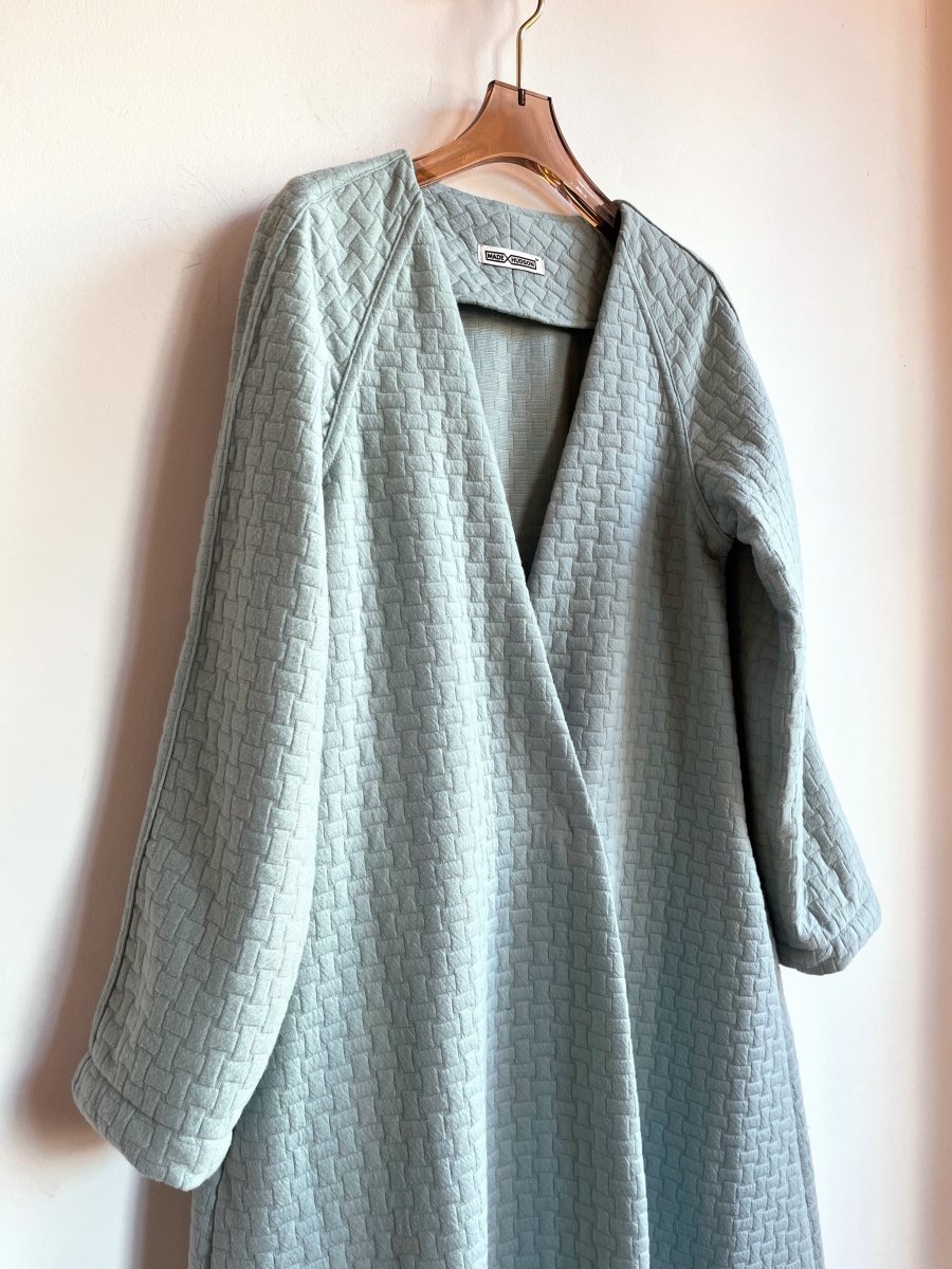 Powder Blue Basket Weave Knit Duster - Made X Hudson