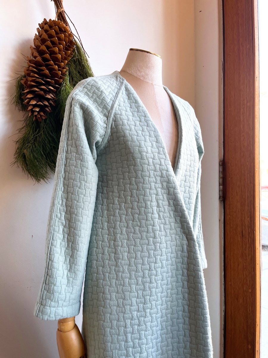 Powder Blue Basket Weave Knit Duster - Made X Hudson