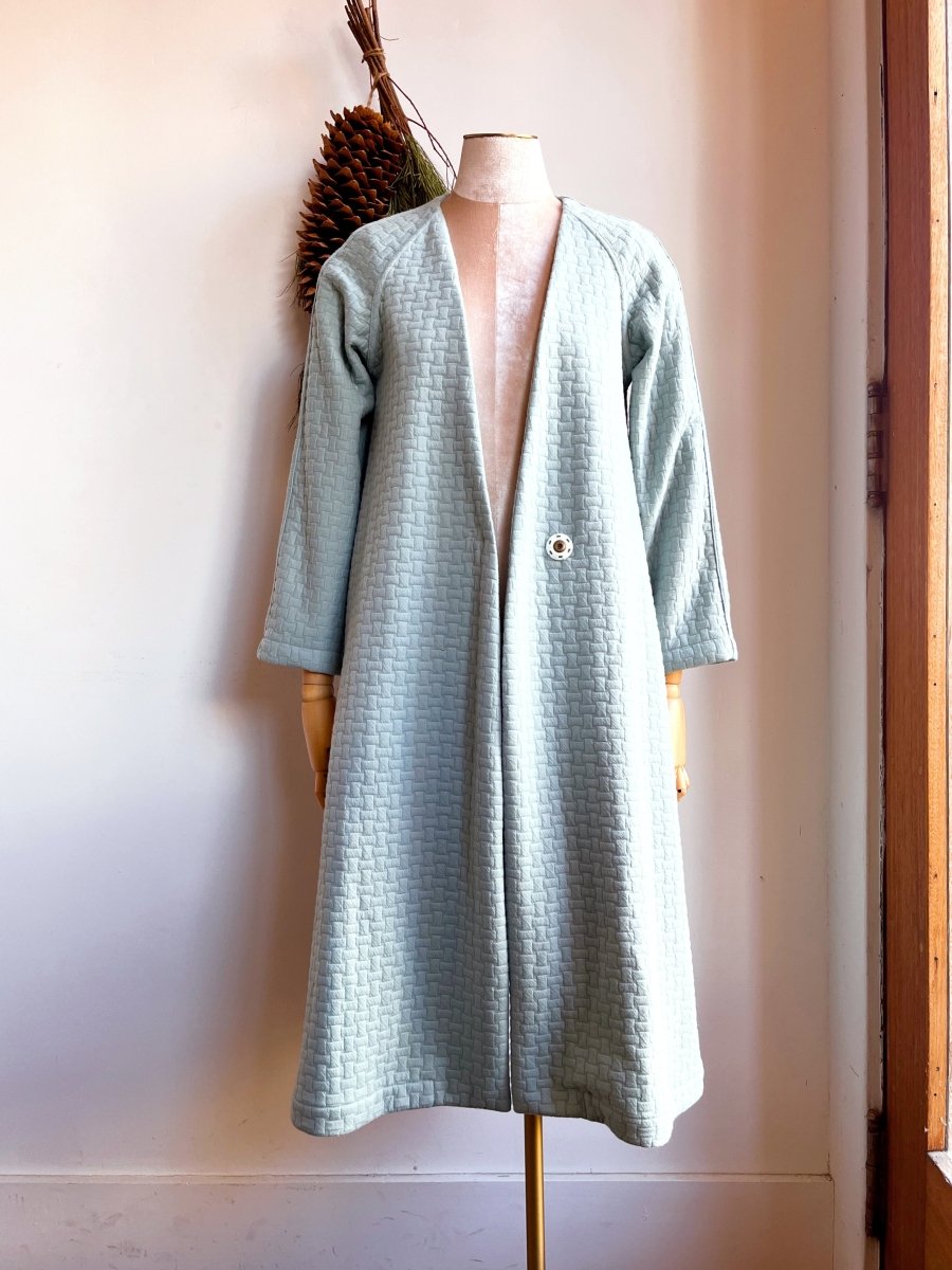 Powder Blue Basket Weave Knit Duster - Made X Hudson