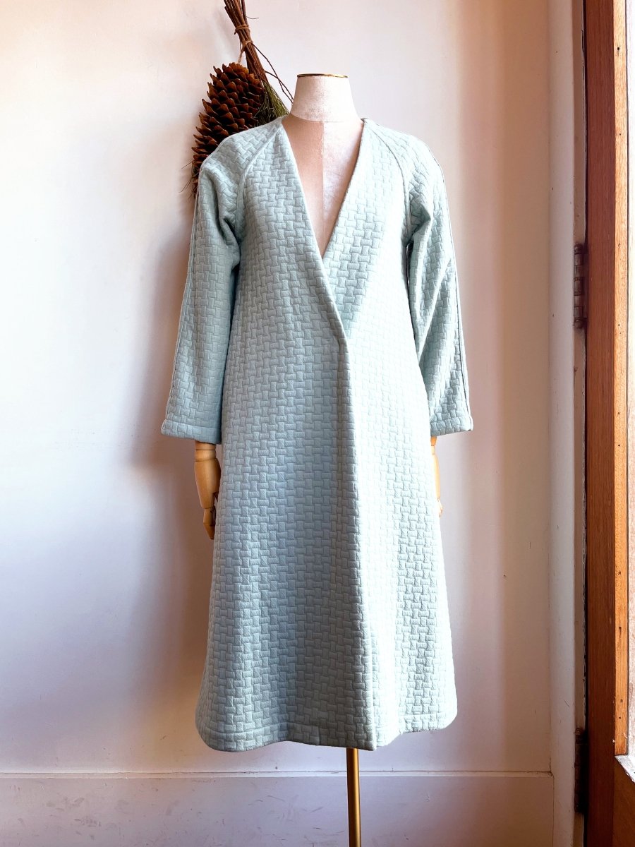 Powder Blue Basket Weave Knit Duster - Made X Hudson