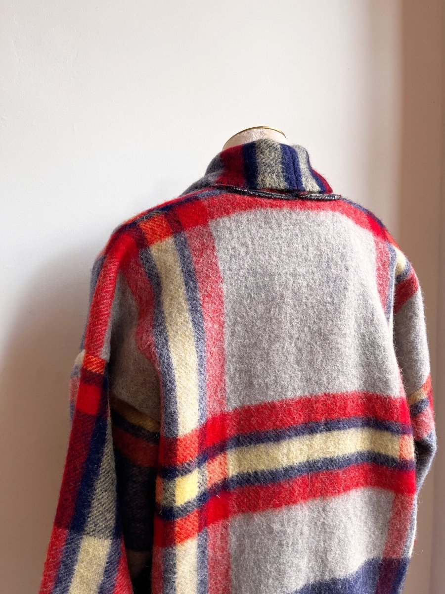 Red, White, & Blue Plaid Heritage Blanket Coat - Made X Hudson