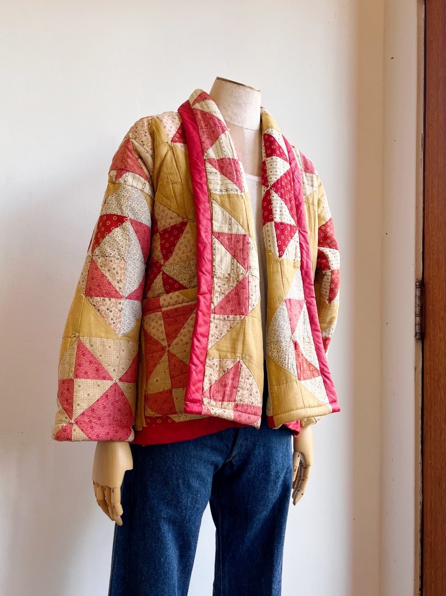 Tan & Pink Heirloom Quilt Coat - Made X Hudson