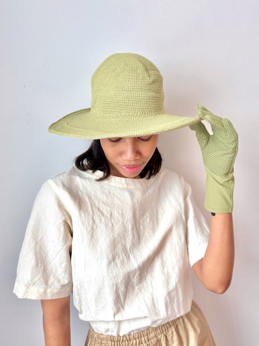 Crochet Cotton Gardening Hat in Herb - Made X Hudson