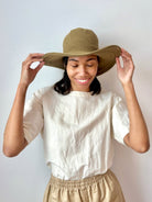 Crochet Cotton Gardening Hat in Olive Drab - Made X Hudson