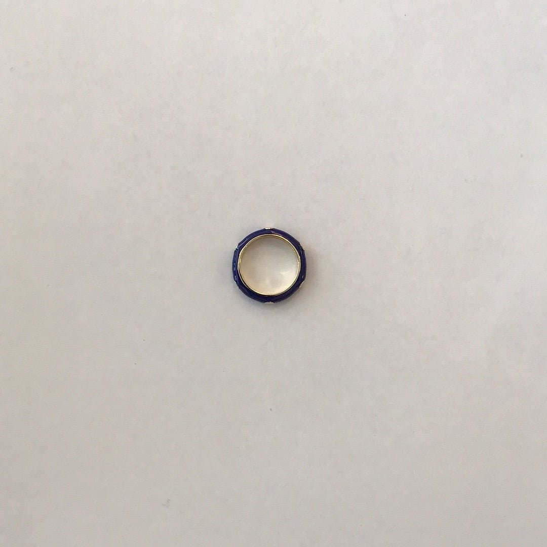Gold Filled Enamel Ring w/ Cubic Zirconia Stones - Made X Hudson