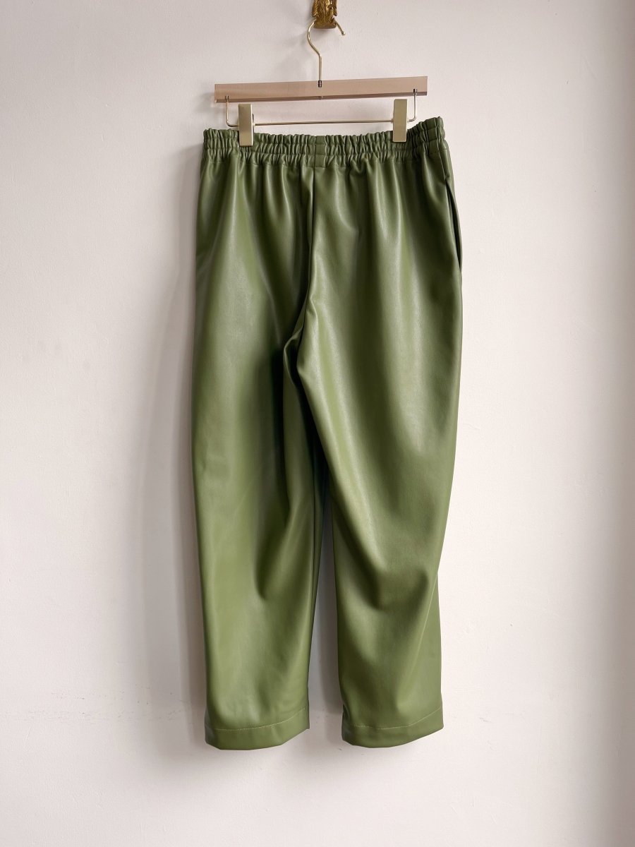 Green Faux Leather Joggers - Made X Hudson