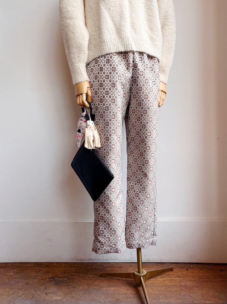 Taupe and Bronze Tile Jacquard Long Joggers - Made X Hudson