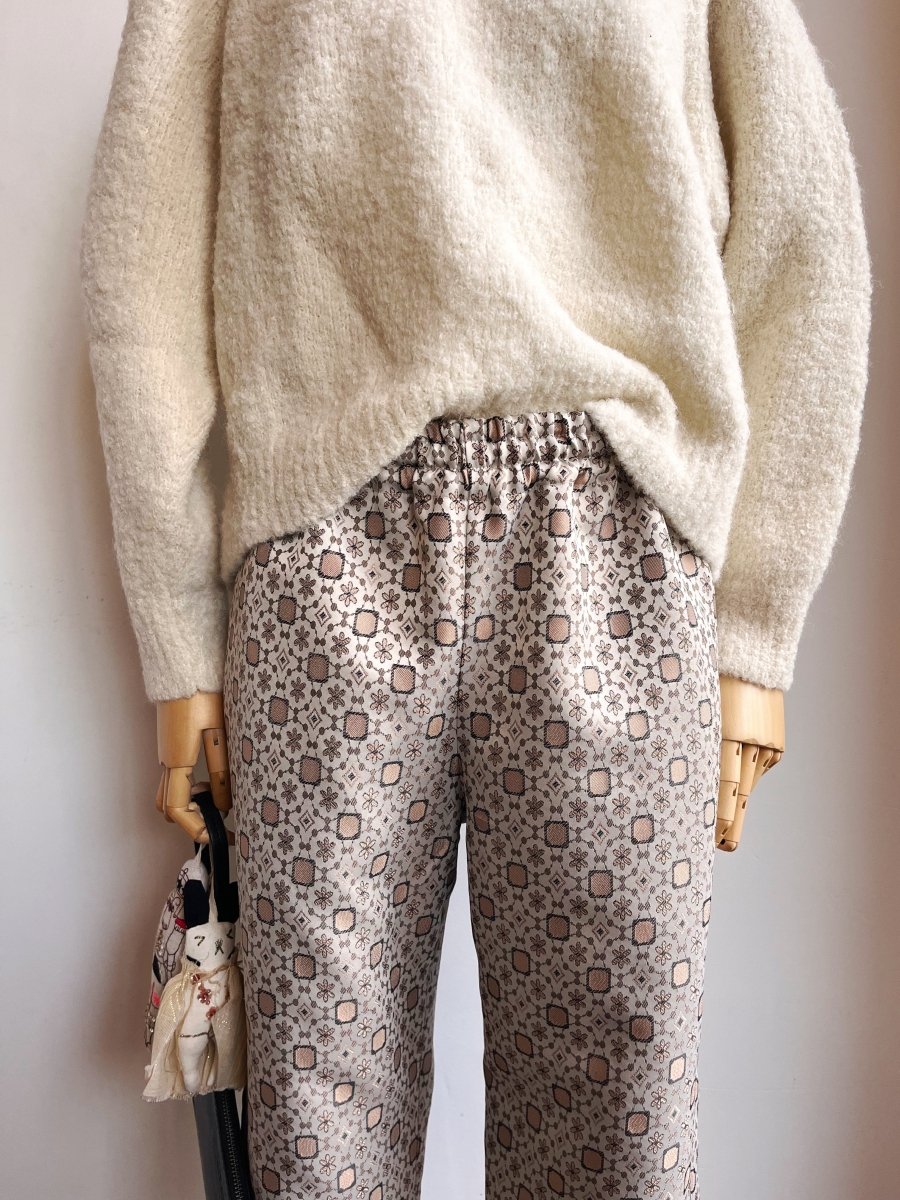 Taupe and Bronze Tile Jacquard Long Joggers - Made X Hudson