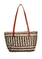 Mini Palm Tote w/ Leather Strap (Black & Natural - Made X Hudson
