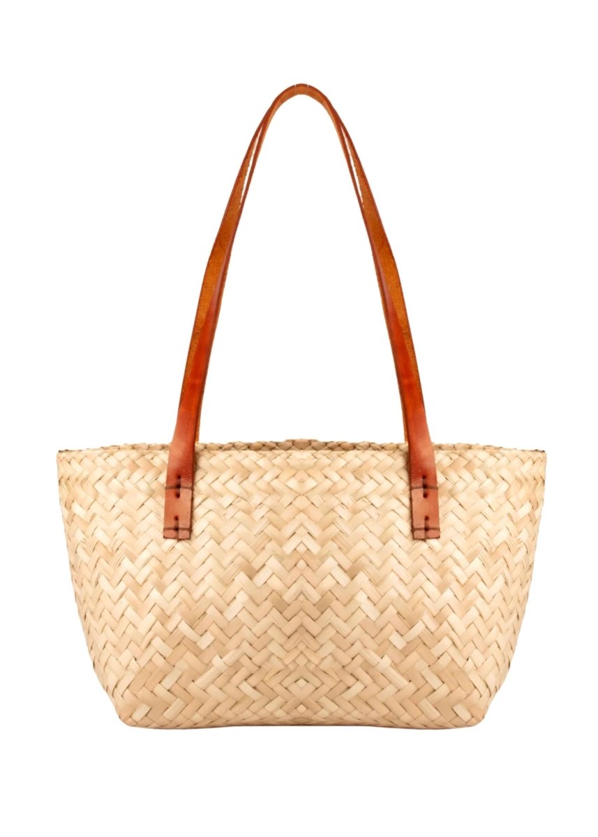 Mini Palm Tote w/ Leather Strap (Natural) - Made X Hudson