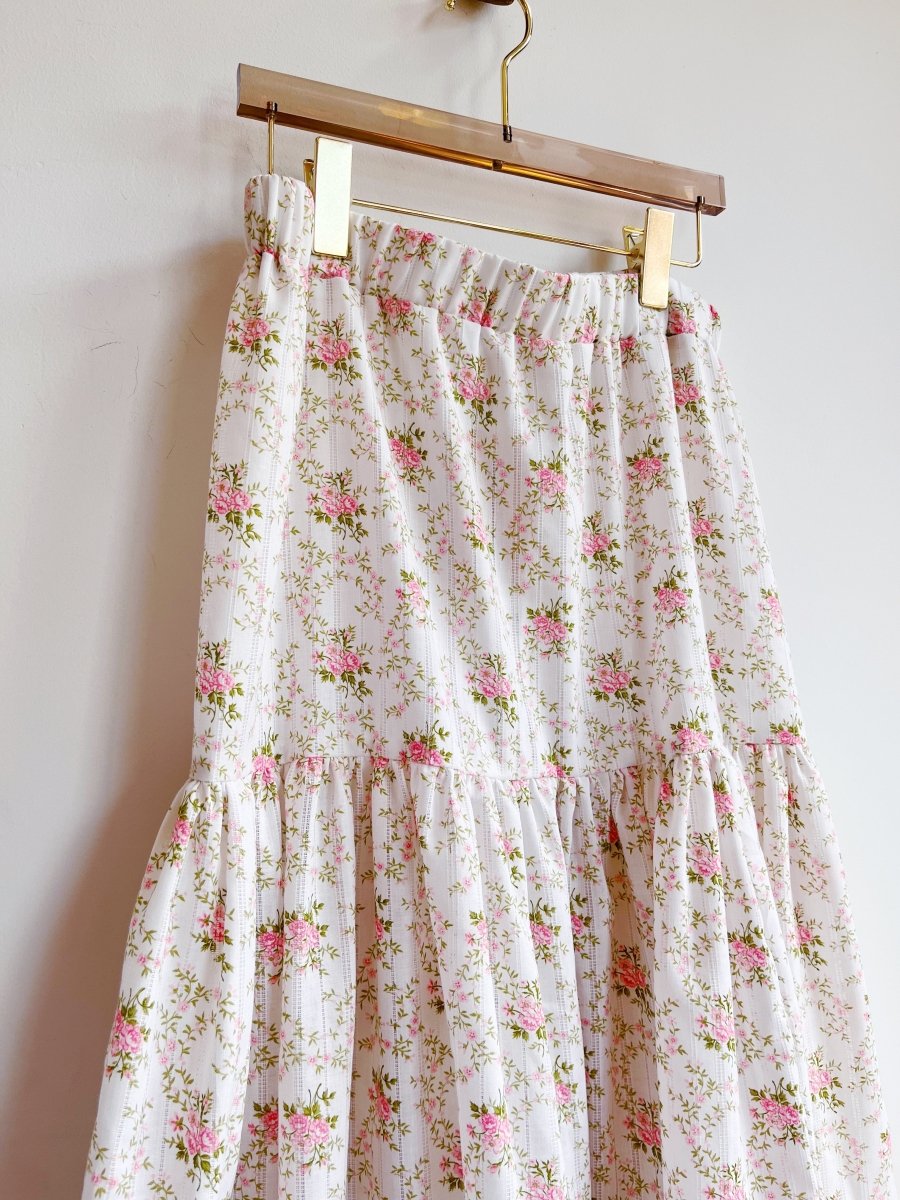 Pink Rose Print Maxi Skirt - Made X Hudson