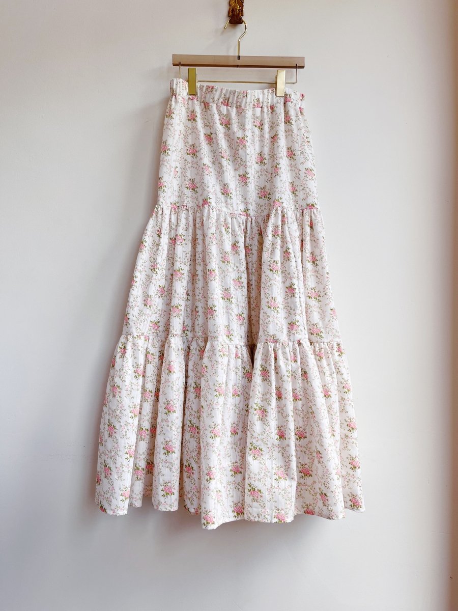 Pink Rose Print Maxi Skirt - Made X Hudson