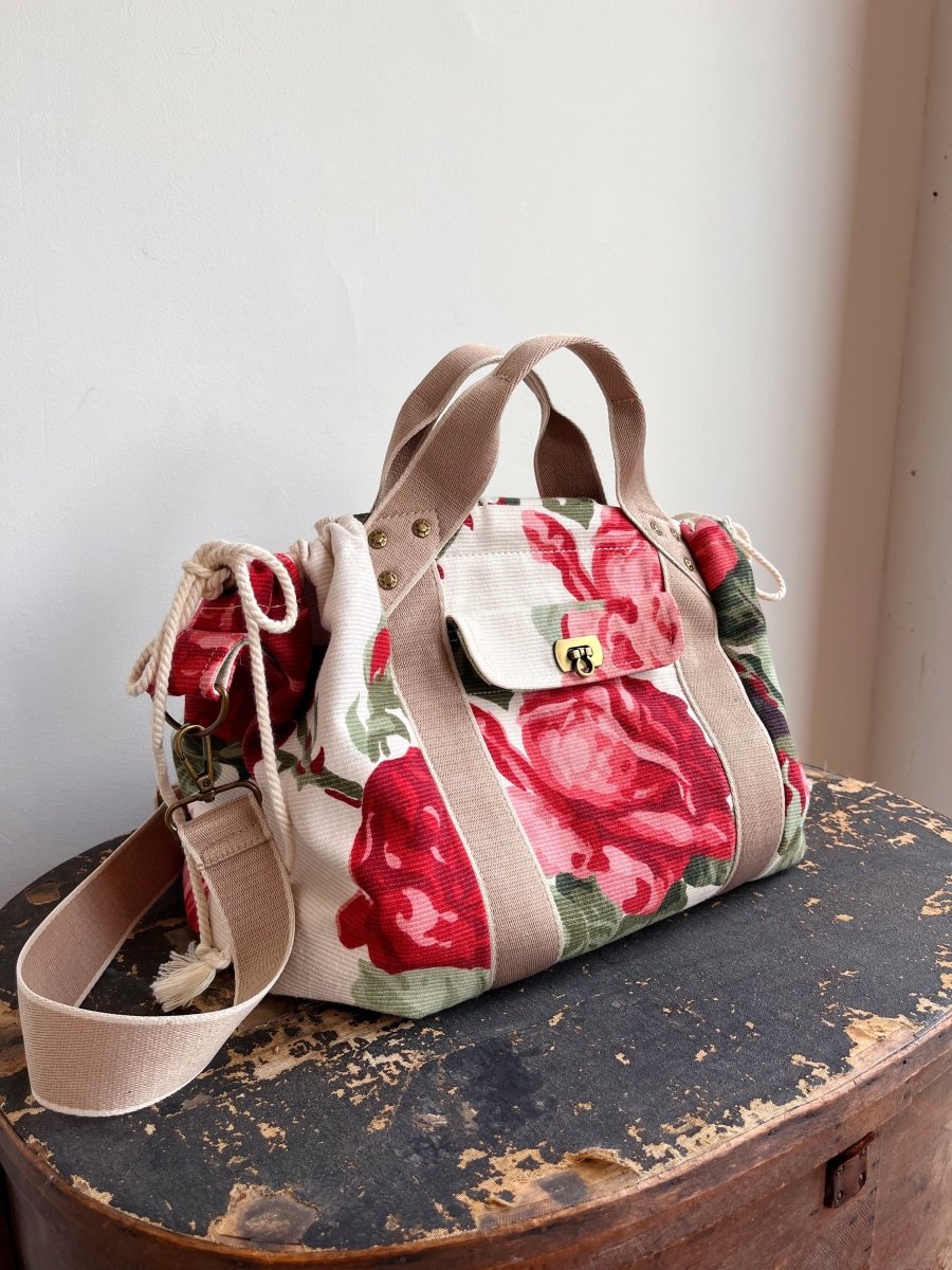 Mini Cross - Body Duffel Bag in Rose Print - Made X Hudson