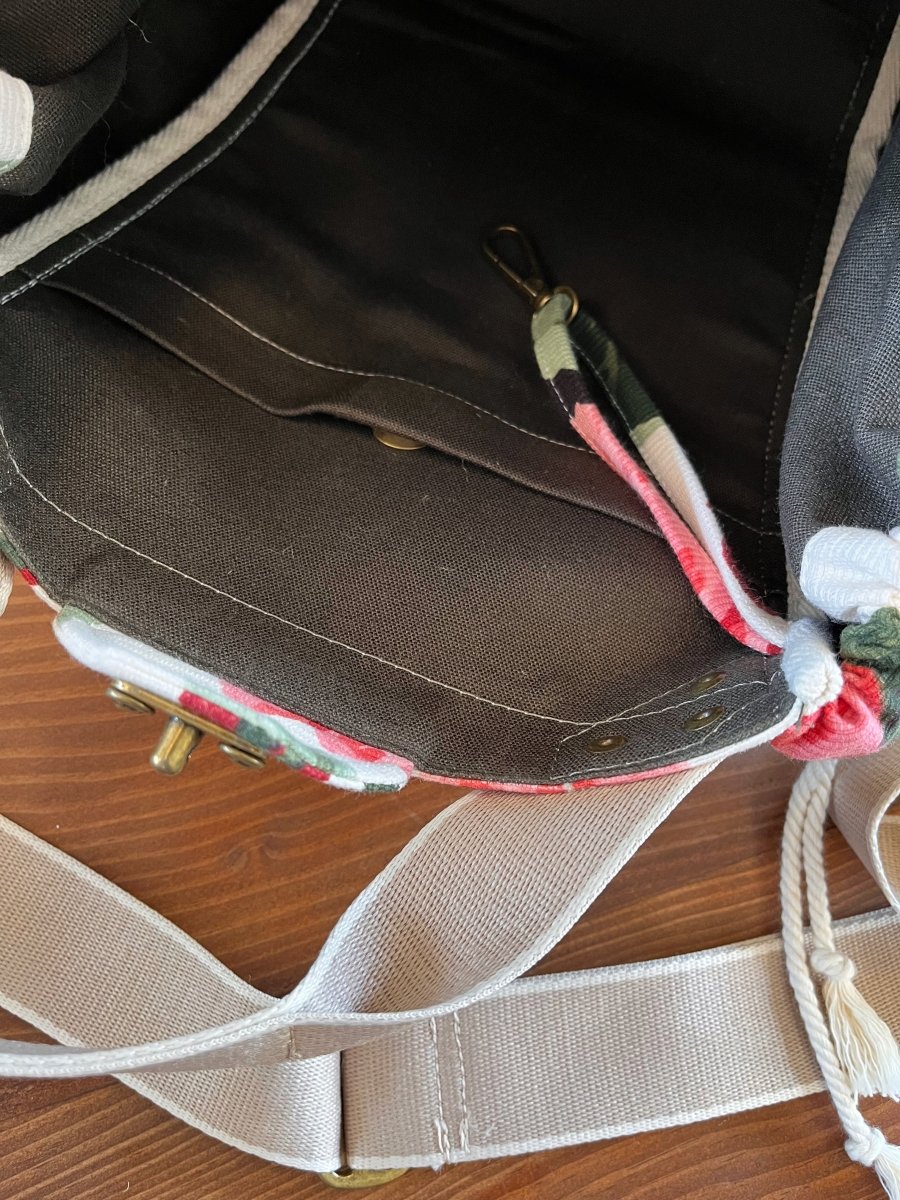 Mini Cross - Body Duffel Bag in Rose Print - Made X Hudson