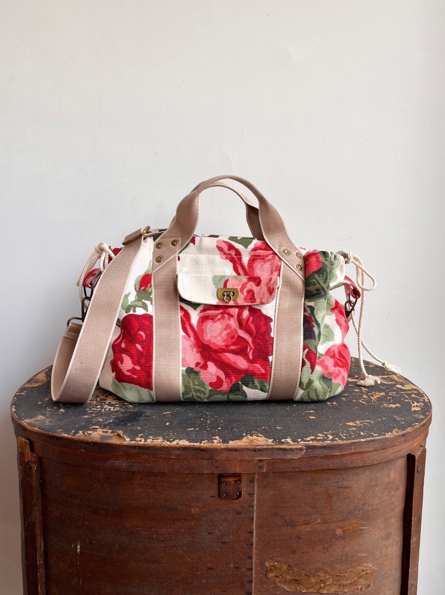Mini Cross - Body Duffel Bag in Rose Print - Made X Hudson