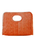 Mini Square Straw Beach Tote Orange - Made X Hudson
