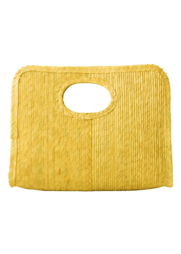 Mini Square Straw Beach Tote Yellow - Made X Hudson