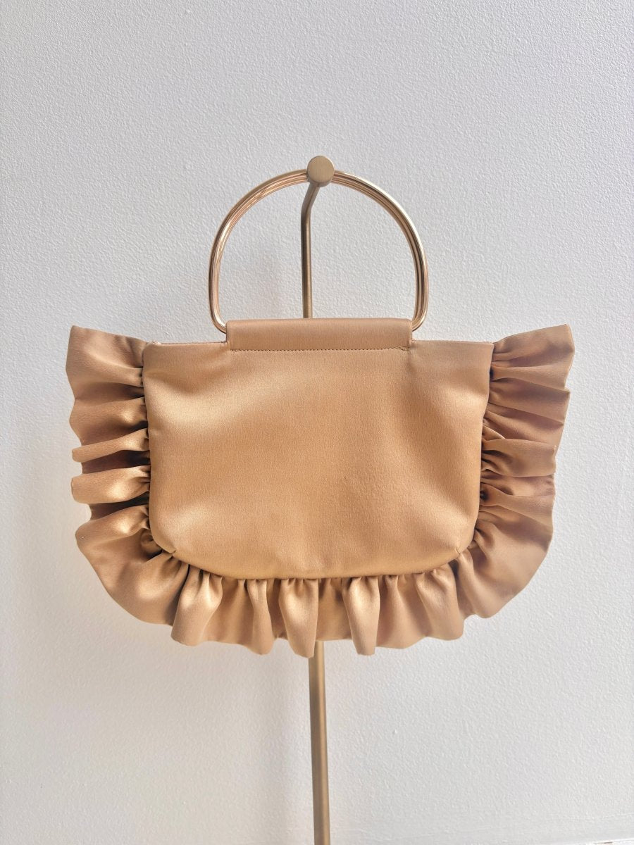 Gold Charmeuse Minnie Ruffle Bag - Made X Hudson
