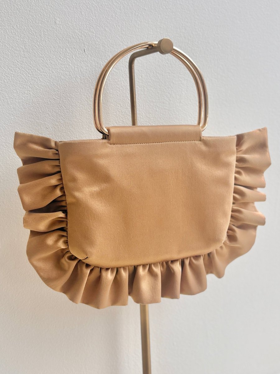 Gold Charmeuse Minnie Ruffle Bag - Made X Hudson
