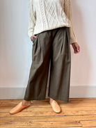 Moss Hemp - Cotton Canvas Wide - Leg Pant - Made X Hudson