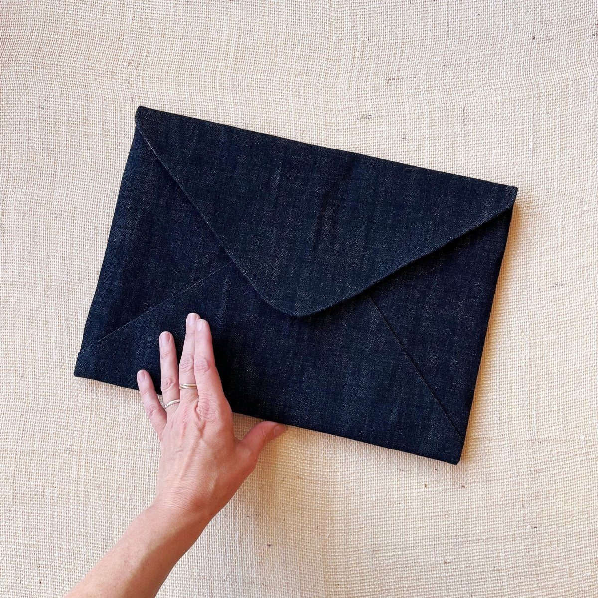 Denim Laptop Envelope Clutch - Made X Hudson