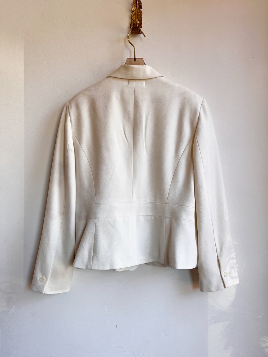 Ivory Blazer with Silver and Gold Embroidered Carrots (Reworked) - Made X Hudson