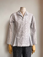 Ulrike Blouse in White Ink Swirl Print - Made X Hudson