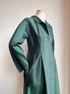 Ulrike Tunic in Emerald Silk Shantung - Made X Hudson