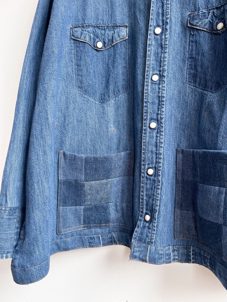 Patchwork - Pocket Denim Shirtjacket (Reworked) - Made X Hudson