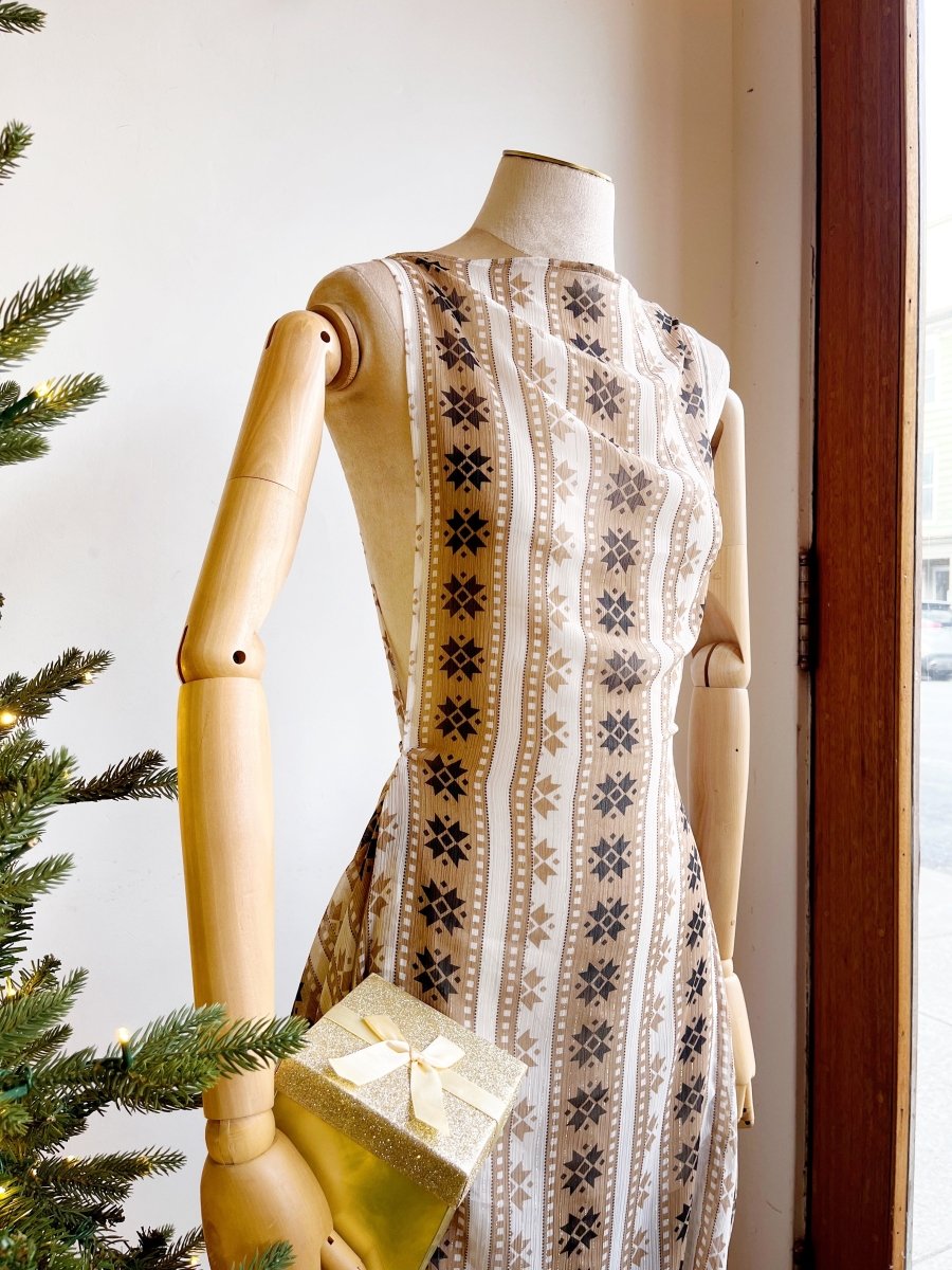 Zero - Waste Dress in Sheer Chiffon with Mosaic Star Stripe - Made X Hudson