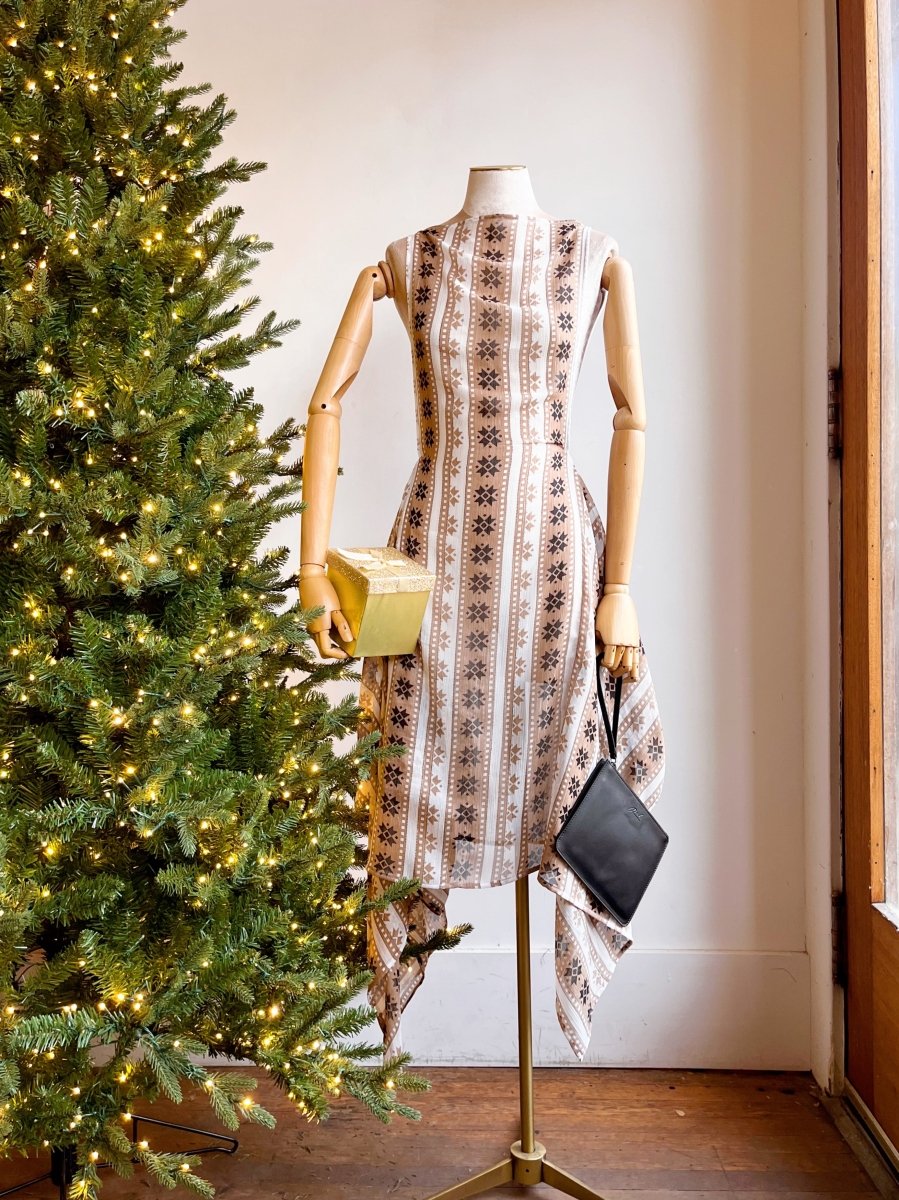 Zero - Waste Dress in Sheer Chiffon with Mosaic Star Stripe - Made X Hudson