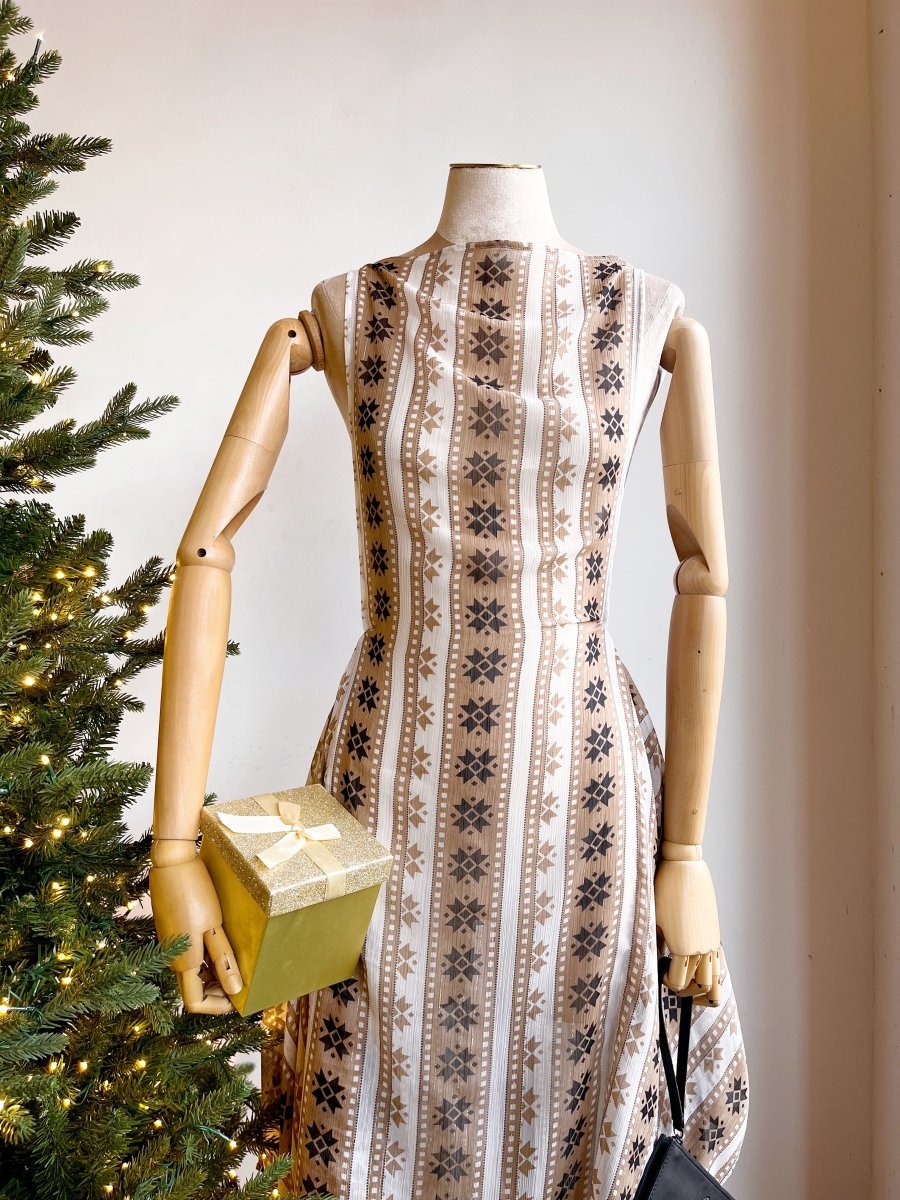 Zero - Waste Dress in Sheer Chiffon with Mosaic Star Stripe - Made X Hudson