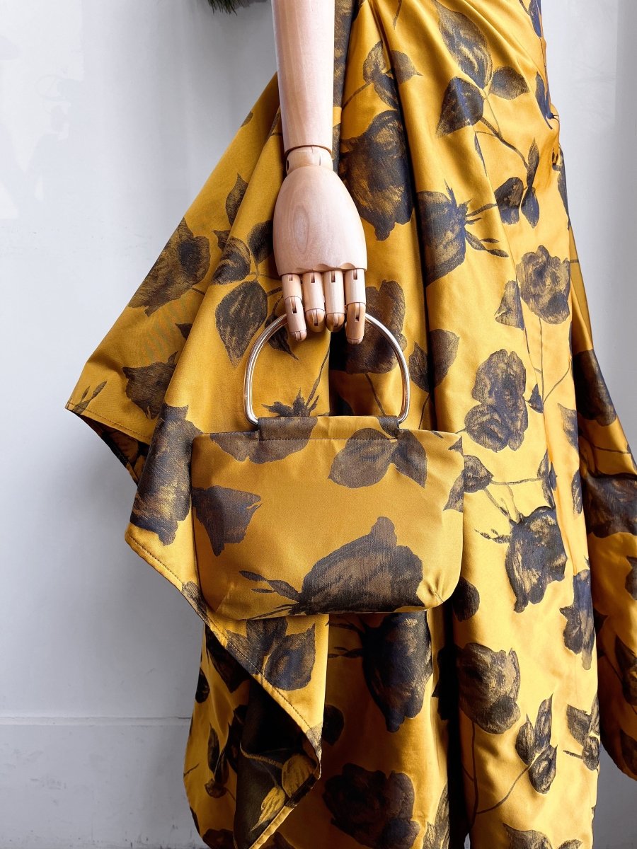 Honey Gold and Black Rose Jacquard Minnie Bag - Made X Hudson