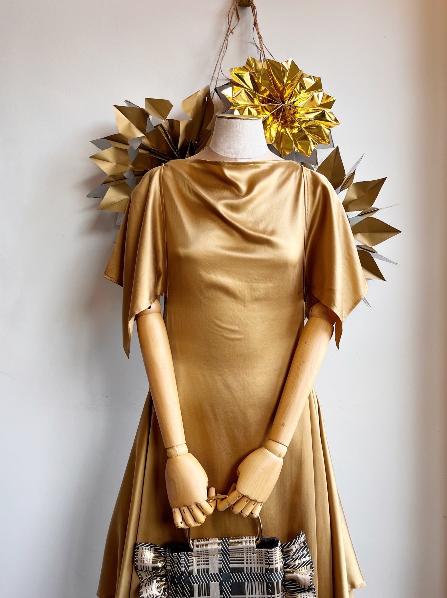 Deco Dress in Liquid Gold Charmeuse - Made X Hudson