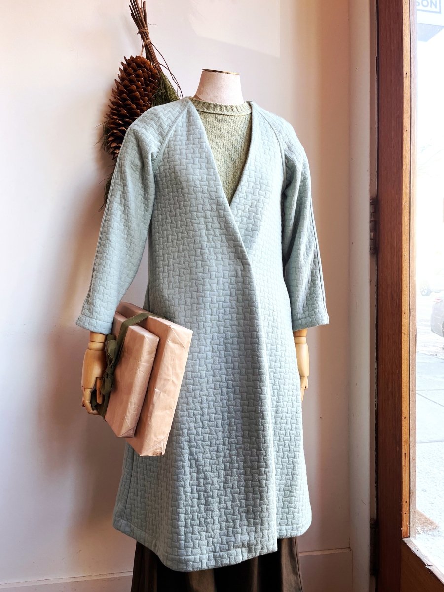 Powder Blue Basket Weave Knit Duster - Made X Hudson