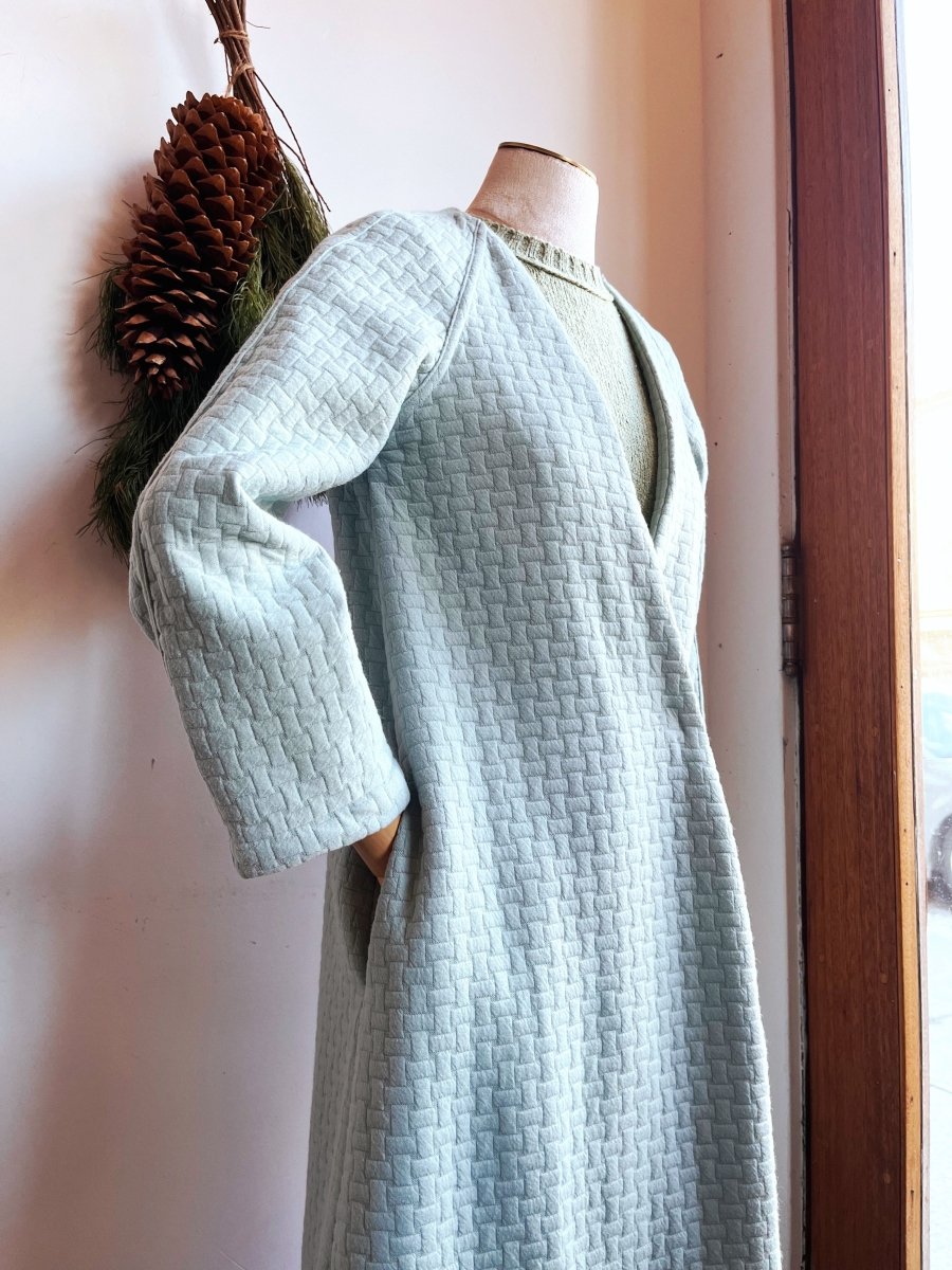 Powder Blue Basket Weave Knit Duster - Made X Hudson