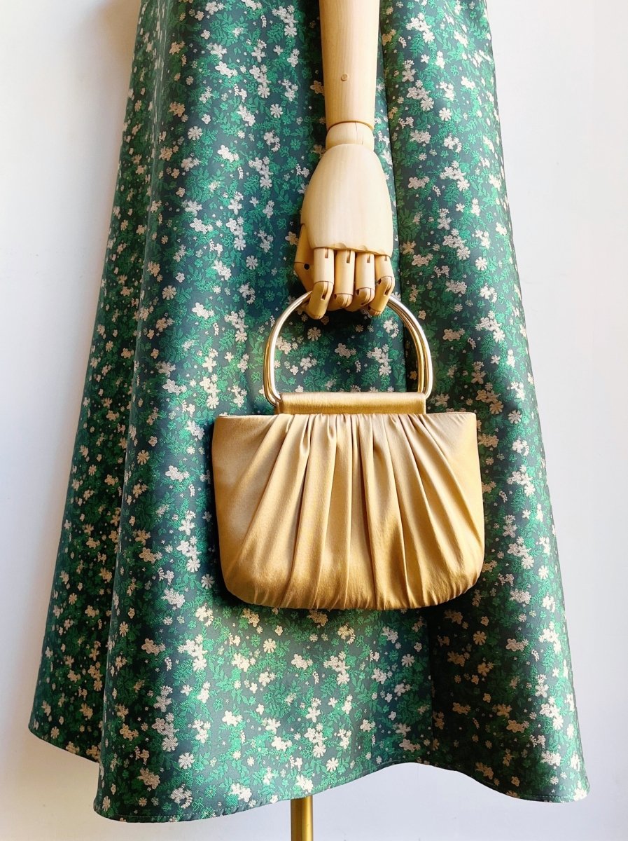 Gathered Gold Charmeuse Minnie Bag - Made X Hudson