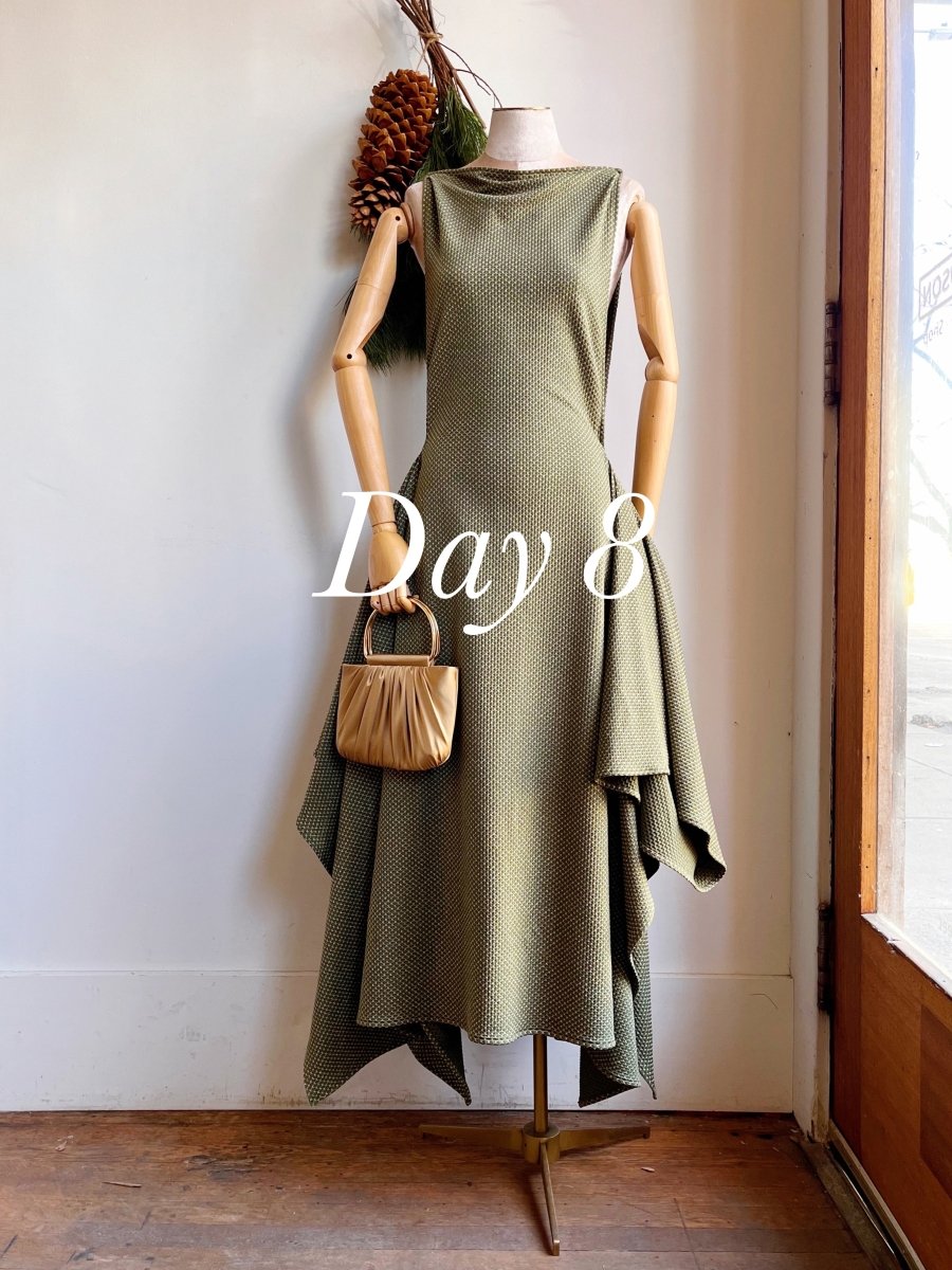 Zero - Waste Dress in Green and Gold Shimmer - Made X Hudson