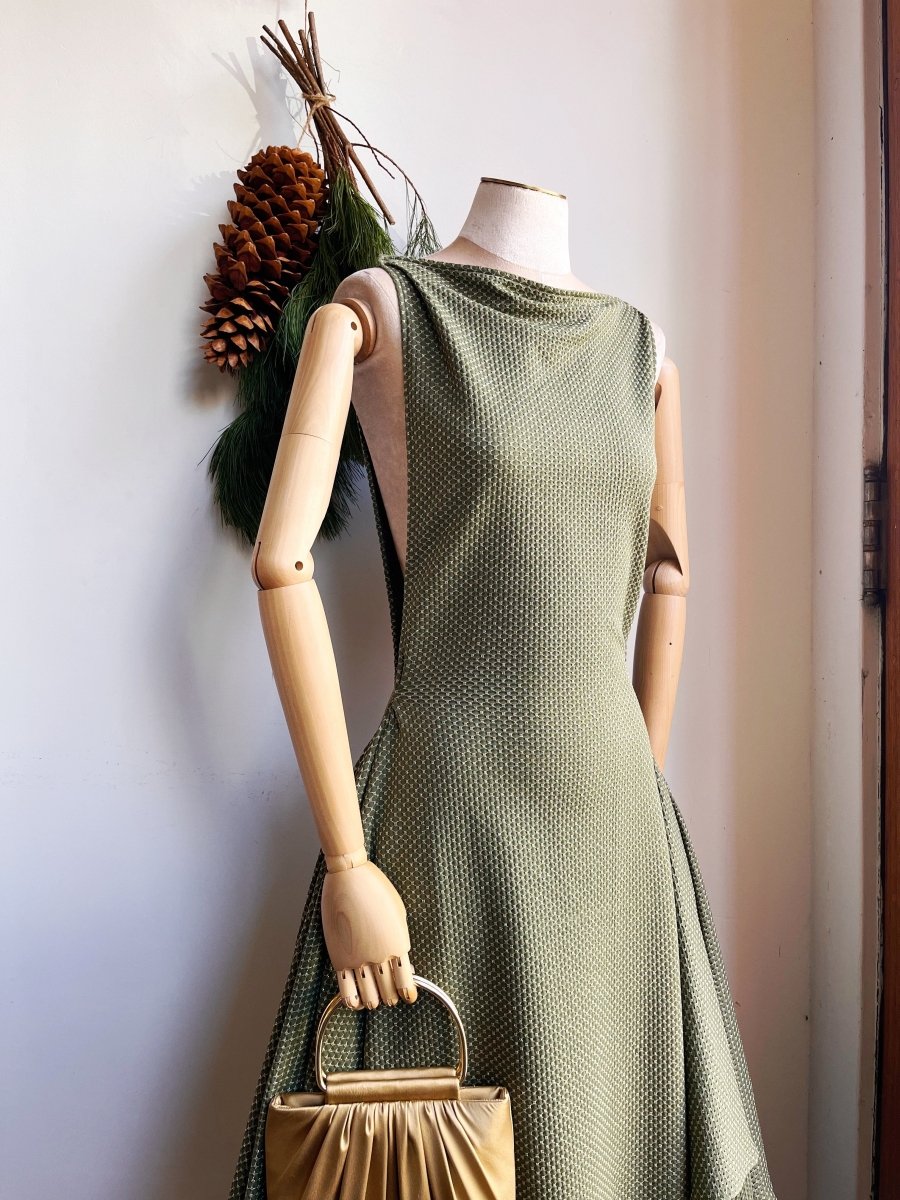 Zero - Waste Dress in Green and Gold Shimmer - Made X Hudson